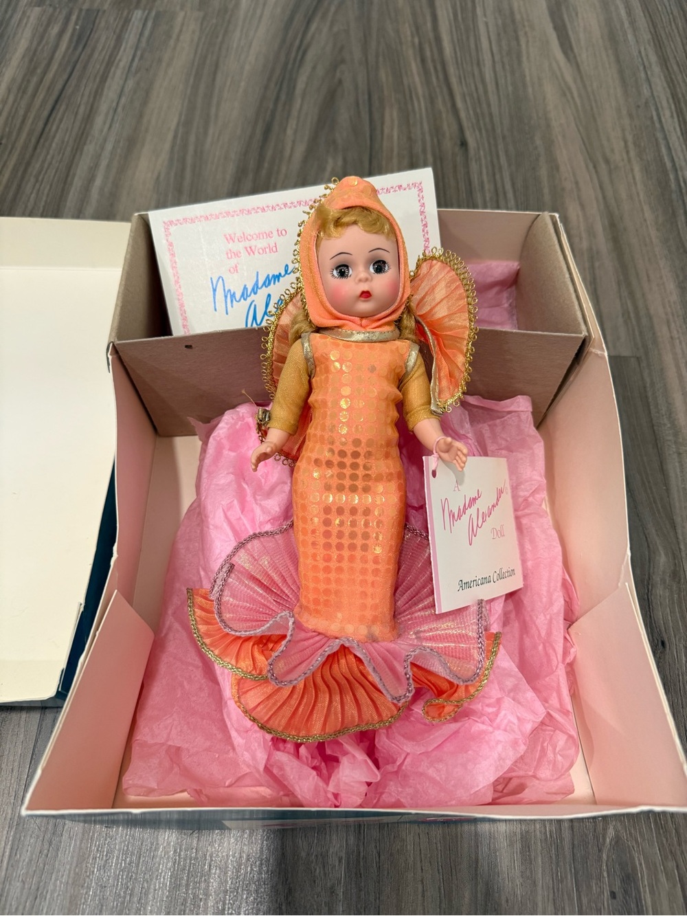 NWT Vintage 1993 Madame Alexander Orange and Gold Sequin Goldfish Doll